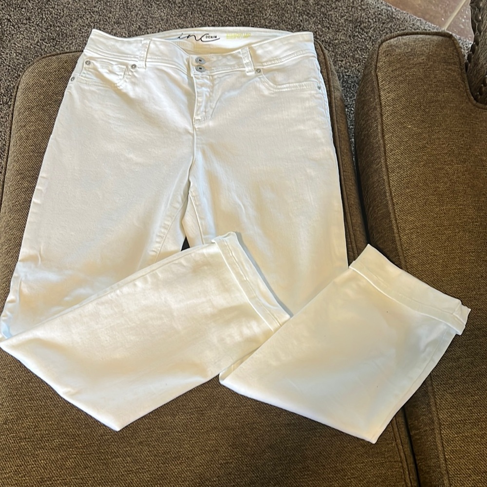 INC White capri jeans.   Size 10.  Like new.  Barely worn.